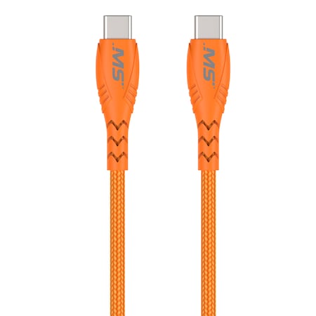 Mobilespec 10ft. USB-C to USB-C Hi-Vis Charge and Sync Cables, Orange MB06736
